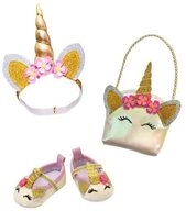Heless Puppenkleidung Puppen-Accessoires-Set ''Glitzer-Einhorn'', 3-teilig: