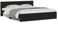 vidaXL Bettgestell, Bettrahmen mit Kopfteil Schwarz 200x200 cm