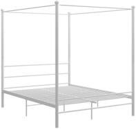 vidaXL Bett, Himmelbett Wei&szlig; Metall 160x200 cm