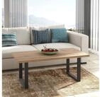 FORTE Couchtisch in Artisan Eiche Dekor, U-Gestell Metall schwarz - 110x45x60cm