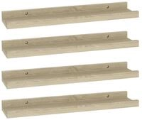vidaXL Wandregal, Regale 4 Stk. Sonoma-Eiche 40x9x3 cm