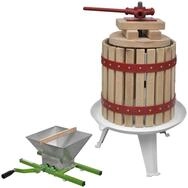 vidaXL Obstpresse 2-tlg. Obst- & Weinpresse und M&uuml;hle-Set, Holz