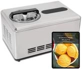 KLAMER Eismaschine mit Kompressor 2L 220W, Edelstahl, 2-in-1 Joghurtbereiter,