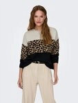 ONLY Rundhalspullover ONLJADE ANIMAL LS O-NECK NOOS KNT Kunstfaser, regular fit