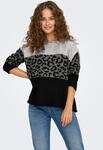 Rundhalspullover ONLY "ONLJADE ANIMAL LS O-NECK NOOS KNT", Damen, Gr. S, grau (light