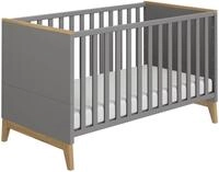 PAIDI Babybett STIENE 70x140cm in Beige oder Grau, umbaubares Bett mit Massivholz,