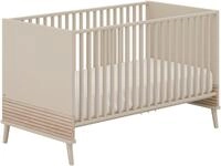 PAIDI Babybett EEFJE 70x140cm in Beige, umbaubares Kinderbett mit Massivholz,