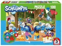 Schmidt Spiele Puzzle 100 Teile Kinder Puzzle Die Schl&uuml;mpfe Party + 2 Figuren...