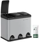 SONGMICS M&uuml;lleimer 3x8 L, kleine Kapazit&auml;t, M&uuml;lltrennsystem 3 F&auml;cher, f&uuml;r kleine