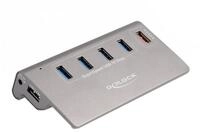Delock DeLOCK USB 10 Gbps Hub mit 4 USB Typ-A Ports + 1 Computer-Adapter