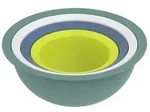 ROTHO Sch&uuml;ssel Caruba Set mit 3 Schalen und 1 Sieb, Kunststoff (PP) BPA-frei,