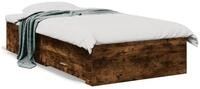 vidaXL Bettgestell, Bettrahmen mit Schubladen R&auml;uchereiche 90x190 cm Holzwerkstoff