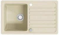 vidaXL Granitsp&uuml;le, Einbausp&uuml;le Einzelbecken Beige