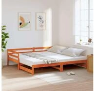 vidaXL Bettgestell vidaXL Tagesbett Ausziehbar Wachsbraun 80x200 cm Massivholz...