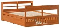 vidaXL Bett Massivholzbett ohne Matratze Wachsbraun 120x190 cm Kiefernholz