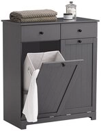 SoBuy W&auml;scheschrank BZR33, Badezimmerschrank mit W&auml;schekorb, W&auml;schesammler,