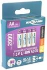 ANSMANN AG Ansmann Mignon AA 1,5V Lithium-Ionen Akkus, min. 1800mAh typ. 2000mAh Akku
