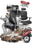 CLOUVOU B&uuml;rostuhl Ergonomisch, Schreibtischstuhl bis 150 kg - Testsieger (MasterSeat