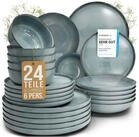 PURE LIVING INTERIOR DESIGN Geschirr-Set Steingut Geschirrset 6 Personen Rustic 24