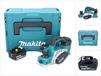 Makita Akku-Falzhobel DKP 180 T1J Akku Hobel 18 V 82 mm + 1x Akku 5,0 Ah +...