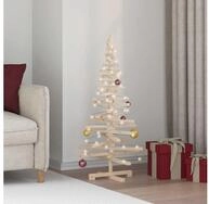 vidaXL K&uuml;nstlicher Weihnachtsbaum 120 cm Weihnachtsbaum Holz zum Schm&uuml;cken...
