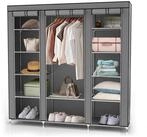 Intirilife Kleiderschrank (Faltschrank 150x175x45 cm in ASCH GRAU, 1-St)...