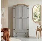 CARO-M&ouml;bel Kleiderschrank RAMON Kleiderschrank Garderobenschrank Mexiko Stil...