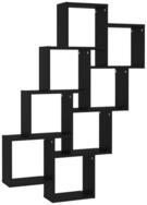 vidaXL Regal W&uuml;rfelregal Schwarz 90x15x119 cm Holzwerkstoff, 1-tlg.