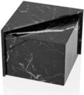 Wohnling Satztisch WL6.856 Couchtisch 2er Set MONOBLOC Schwarz Hochglanz Marmor Optik