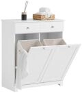 SoBuy W&auml;scheschrank BZR33, Badezimmerschrank mit W&auml;schekorb, W&auml;schesammler,