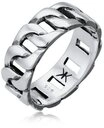 Kuzzoi Silberring Herren Chunky Chain Look Panzerglieder 925 Silber