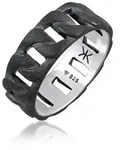 Kuzzoi Silberring Herren Chunky Chain Look Panzerglieder 925 Silber