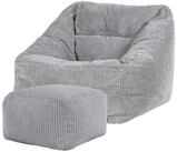 icon Sitzsack Riesen Sessel aus Cord Flauschig &bdquo;Natalia" mit Hocker (Spar-Set, 1 x