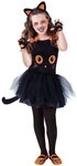Rubie&acute;s Kost&uuml;m S&uuml;sses Katzen-Kost&uuml;m f&uuml;r M&auml;dchen Halloweenkost&uuml;m schwarz-orange
