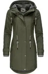 PEAK TIME Regenjacke L60042 stylisch taillierter Regenmantel f&uuml;r Damen gr&uuml;n...