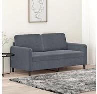 vidaXL Sofa vidaXL 2-Sitzer-Sofa Dunkelgrau 140 cm Samt