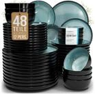 PURE LIVING INTERIOR DESIGN Geschirr-Set Steingut Geschirrset 12 Pers. Ibiza 48-tlg