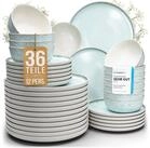 PURE LIVING INTERIOR DESIGN Geschirr-Set Steingut Geschirrset 12 Personen Ibiza 36