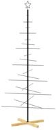 vidaXL Weihnachtsfigur Weihnachtsbaum Metall mit Holzst&auml;nder Schwarz 180 cm (1...