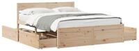 vidaXL Bettgestell 140 x 200 cm Massivholzbett mit Schubladen 140x200 cm Kiefer...