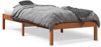 vidaXL Bettgestell, Massivholzbett Wachsbraun 100x200 cm Kiefer