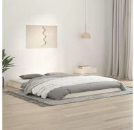 vidaXL Bettgestell vidaXL Massivholzbett Wei&szlig; 160x200 cm Kiefer