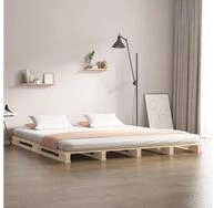 vidaXL Bettgestell 180 x 200 cm Massivholzbett 180x200 cm Kiefer 6FT Super King...