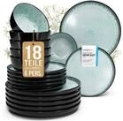 PURE LIVING INTERIOR DESIGN Geschirr-Set Ibiza aus Steingut, 18-tlg., f&uuml;r 6