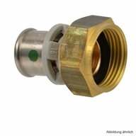 Viega Wasserrohr Viega Sanfix P-Anschlussverschraubung flachdichtend, 16 mm x 1/2"