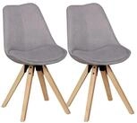 Wohnling 4-Fu&szlig;stuhl 2er Set Esszimmerst&uuml;hle LIMA Retro K&uuml;chenst&uuml;hle Stoff...