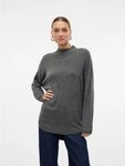 Vero Moda Strickpullover VMPLAZA LS HIGHNECK LONG PULLOVER GA BOO