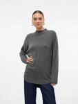 Strickpullover VERO MODA "VMPLAZA LS HIGHNECK LONG PULLOVER GA BOO", Damen, Gr. XS,