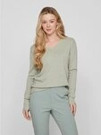Vila V-Ausschnitt-Pullover VIRIL V-NECK L/S KNIT TOP - NOOS Materialmix,...