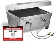 BURNHARD&reg; Gasgrill Camping JONES Edelstahl Klappgrill mit Deckel 2-Brenner 6,4...